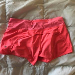 Lululemon 6 bright pink speed shorts